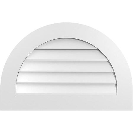 Ekena Millwork Round Top Surface Mount PVC Gable Vent: Non-Functional, w/ 3-1/2"W x 1"P Standard Frame, 30"W x 20"H GVPRT30X2001SN